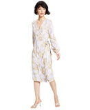 Tinsel Snake Print Midi Wrap Dress MYPD017541 Purple Brown Multi PL