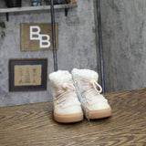 Cat & Jack Toddler Girls Jodi Zipper Shearling Style Boots Cream Off White 5T