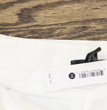 Aqua Lace Trim Belted Linen Blend Side Zip Shorts IPO81181 White XS