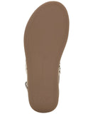 Lucky Brand Womens Elsie Double Band Round Toe Wedge Sandals Bone Brown 6M
