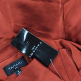 Tahari ASL Womens Collared Long-Sleeve Wrap Dress DEM401-T4 Brick Red Orange 4