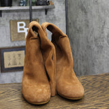Michael Michael Kors Womens Leigh Suede Block Heel Dress Boots Luggage Brown 10M