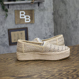 Toms Womens Valencia Platform Espadrille 10021921 Champagne Brown Metallic 7.5M