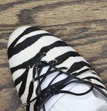INC International Concepts Lace-up Heel Strappy Sandals Zebra Black White 7.5M