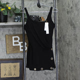 Beyond Control Womens Grommet Trim Swim One Piece Dress LXGR00839 Black 8
