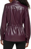 Calvin Klein Womens Lightweight FauxLeather Collar Sinched Waist Jacket M2VAO674