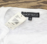 Almost Famous Juniors Sleeveless Utility Tunic Shirt top White L