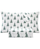 Sanders Holiday Printed Microfiber 3-Pc. Sheet Set Pine Tree Green Multi Full