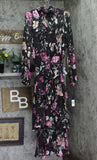 RACHEL Rachel Roy Womens Mae Printed Tiered Maxi Dress Cascade Garden Black 14