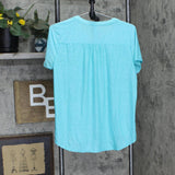 Ny Collection Womens Petite Pintuck Short Sleeve Top PNKU2190