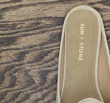 Sun + Stone Womens Slip On Ninna Mules 10009059400 Ivory Snake Brown 9.5M