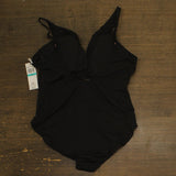 Anne Cole Womens Colorful Plunge Twist One-Piece Swimsuit 25MO08101 Black 16