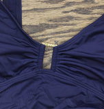 Lauren Ralph Lauren Over-The-Shoulder One Piece Swimsuit Dark Navy Blue 10