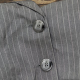 Van Heusen Womens Stretch 2-Button Pinstripe Blazer Jacket Gray / Purple XL