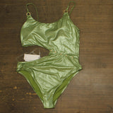 Red Carter Womens Shine Metallic One Piece Swimsuit RCCS25885 Aloe Green XL