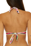 Trina Turk Womens Reversible Anniversary Stripe Bikini Swim Top Pink Multi 6