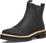 Toms Women's Dakota Chelsea Boot 10016845 Water Resistant Black Leather 9M