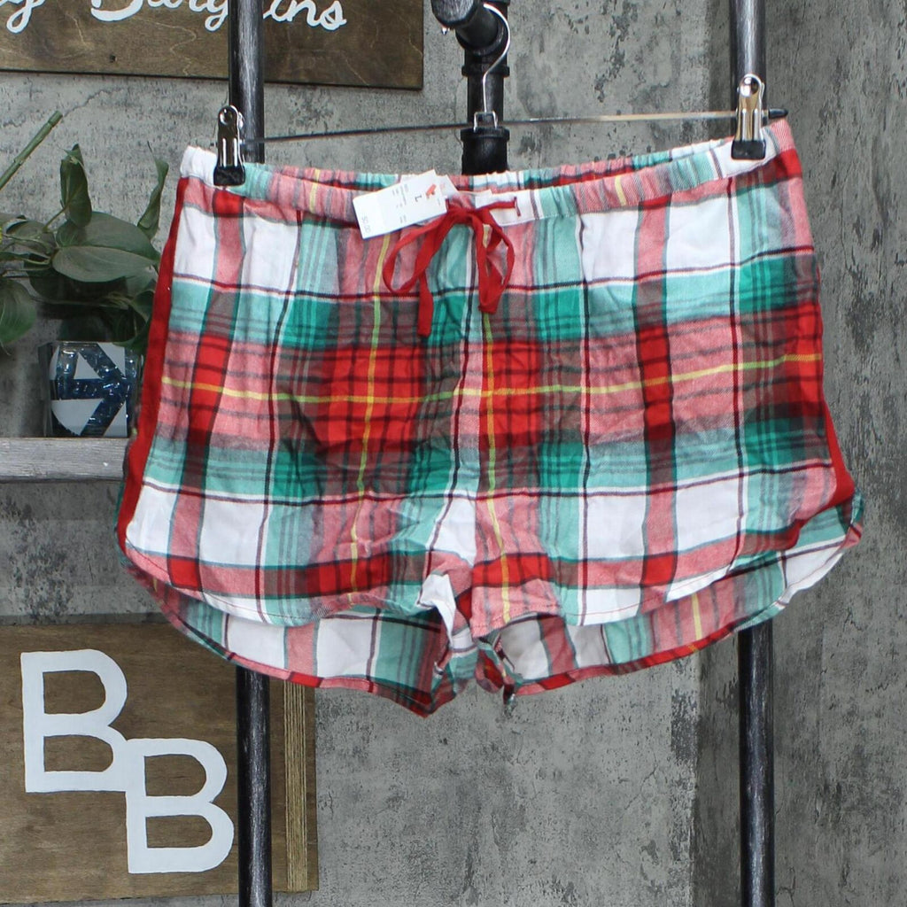 Colsie Women's Plaid Flannel Pajama Shorts 562916 Red L – Biggybargains