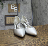 Easy Street Womens Moonlight Dress Pump Heels MOONLIGHT Silver Satin Gray 8.5W