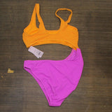Wild Fable Women's Cut Out One Piece Swimsuit PID-G84930 Orange & Pink L