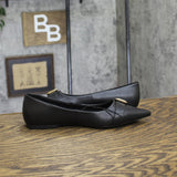 A New Day Womens Valentina Pointed Toe Buckle Ballet Flats 94462478 Black 6.5M