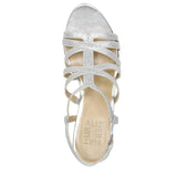 Naturalizer Womens Baylor Heeled Sandal Glitter Strappy Silver Glitter Gray 9.5M