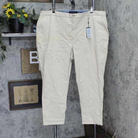 Tommy Hilfiger Womens Plus Size Hampton Chino Pants W7RK0035 Khaki Brown 24W
