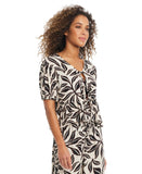 Bar III Resort Daze Tie-Front Swim Cover-Up Top MBRD25840 Ivory Multi S