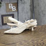 A New Day Womens Milan Slingback Pumps Lace 93708032 Cream Off White 9M