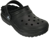 Crocs Kids Unisex Classic Lined Slippers Clog 203506-060 Black / Black 9T