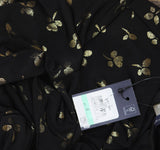 Tommy Hilfiger Printed Long Sleeve Ruched Waist Fit Flare Dress Black / Gold 8