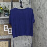 Jenni Women's Short-Sleeve Pajama Shirt Top 100173187MS Sapphire Blue L
