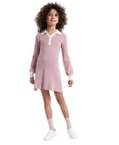 Rare Editions Girls Collared Fit & Flare Sweater Dress F439264 Blush Pink 10