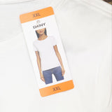 DKNY Women's Short Sleeve Crew Neck Organic Cotton Tee 1679439 White 2XL