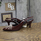 A New Day Serafina Rhinestone Slingback Heels 94661789 Burgundy Red 11M