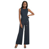 Tommy Hilfiger Womens Sleeveless Crepe Belted Front Tie Jumpsuit Sky Blue 8