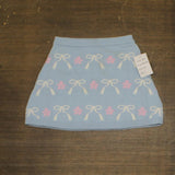 Disney Sweater Knit Skirt with Bow and Flower Pattern KHFII63R-999 Light Blue 4