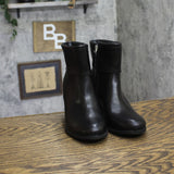 Style & Co. Chappell Block Heel Booties Faux Leather 10021794900 Black 6M