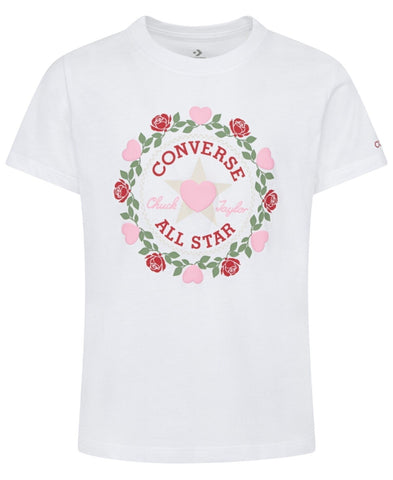 Converse Big Girls "Love Me Lots" Valentine T‑Shirt Tee 4CH202E White M