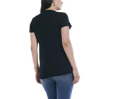Motherhood Maternity Womens Short Sleeve Nursing Tee Shirt Solid Black M