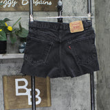 Levi's Baggy Y2K Upcycle Daisy Dukes Denim Shorts Black Wash See Measurements