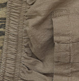Cathy Daniels Waist Drawstring Capris with Button Hem and Pockets Tan Brown 1X