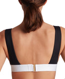 Lauren Ralph Lauren Womens Banded Modern V-Neck Bikini Top Black / White 6