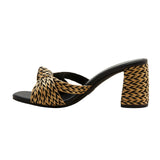 Universal Thread Womens Aaliyah Raffia Strappy Knot Sandal Heels Black 8.5M