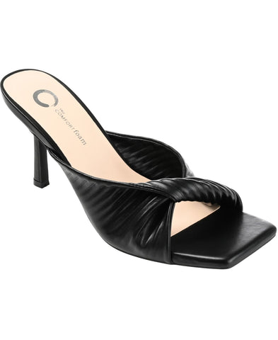 Journee Collection Womens Comfort Foam Greer Sandals Heels Black 9.5M
