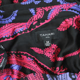 Tahari ASL Womens Printed Faux-Wrap Dress DEM643-T4 Black Cobalt 14