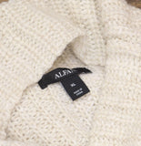 Alfani Womens Lurex Knit Acrylic Sweater Turtleneck Stone Off White XL