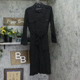 Halston Womens Wear to Work Collared V-Neck Long Sleeve Dress HD4H8ACL Black 14