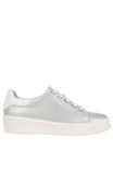 Naturalizer Womens Morrison 2.0 Sneaker Lace Up I4584L7 Silver Leather Gray 8.5W
