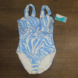Coco Rave Desert Trail Bra-Sized Plunge One-Piece Swimsuit Surf Blue 14 / 38D